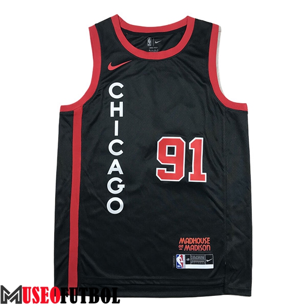 Camisetas Chicago Bulls (ROOMAN #91) 2024/25 Negro/Rojo