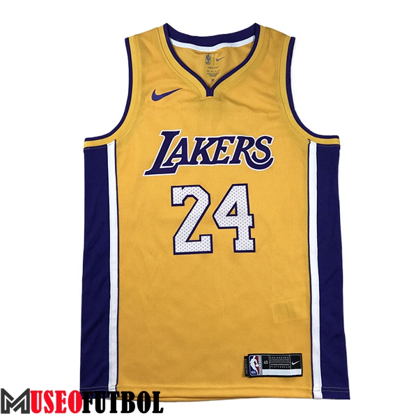 Camisetas Los Angeles Lakers (BRYANT #24) 2024/25 Amarillo/Violeta