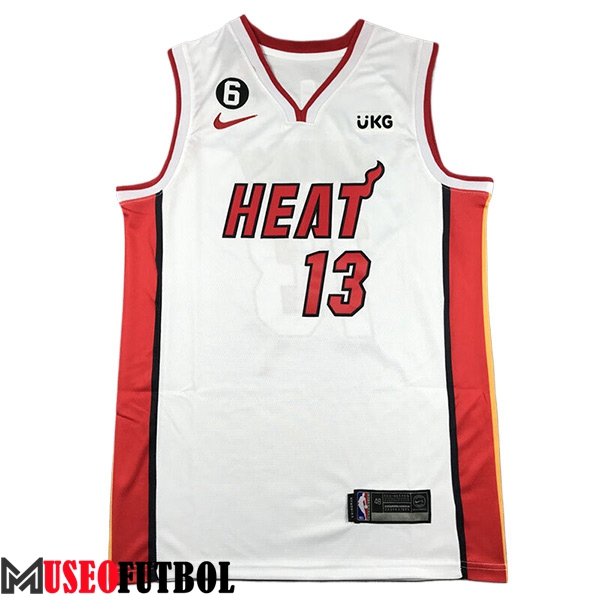 Camisetas Miami Heat (ADEBAYO #13) 2024/25 Blanco/Rojo