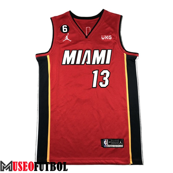 Camisetas Miami Heat (ADEBAYO #13) 2024/25 Rojo/Negro