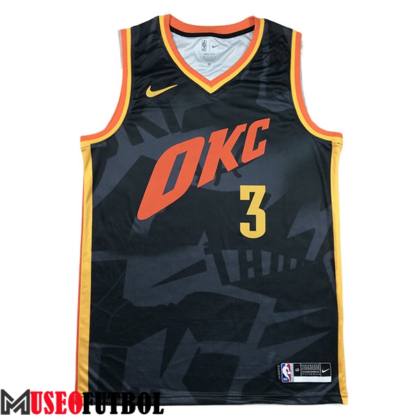 Camisetas Oklahoma City Thunder (GIDDEY #3) 2024/25 Negro/Rojo/Amarillo