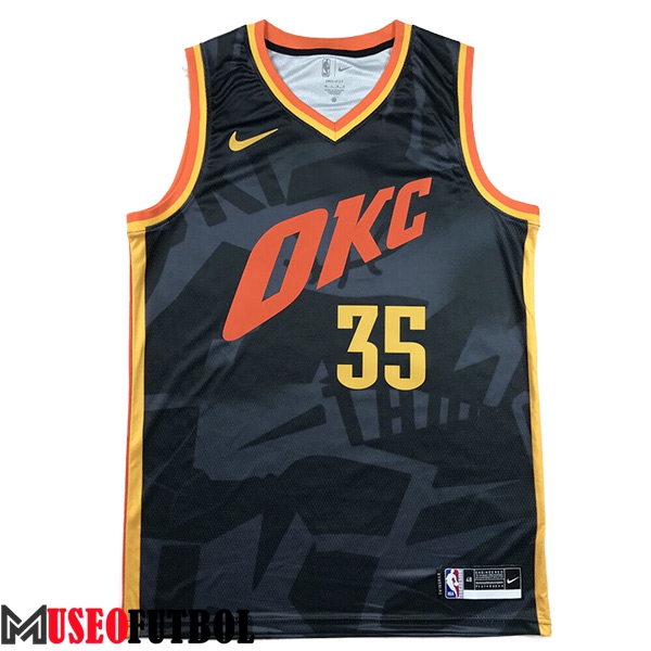 Camisetas Oklahoma City Thunder (DURANT #35) 2024/25 Negro/Rojo/Amarillo