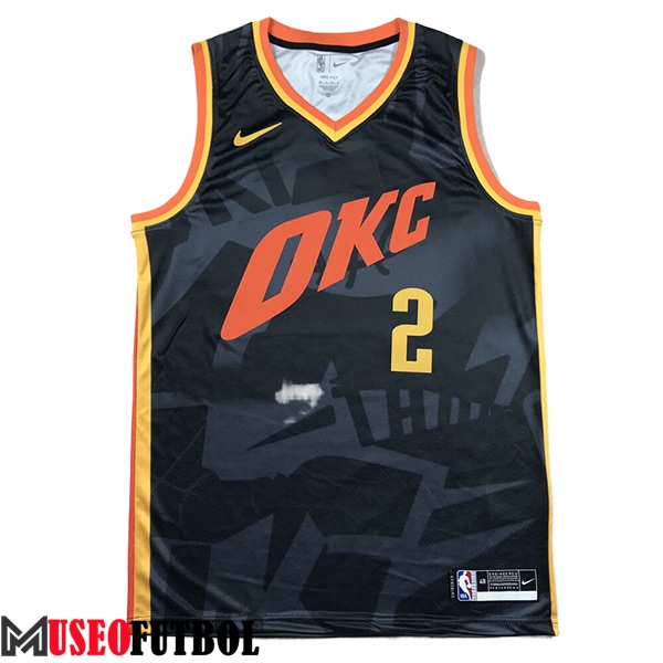 Camisetas Oklahoma City Thunder (GILGEOUS-ALEXANDER #2) 2024/25 Negro/Rojo/Amarillo