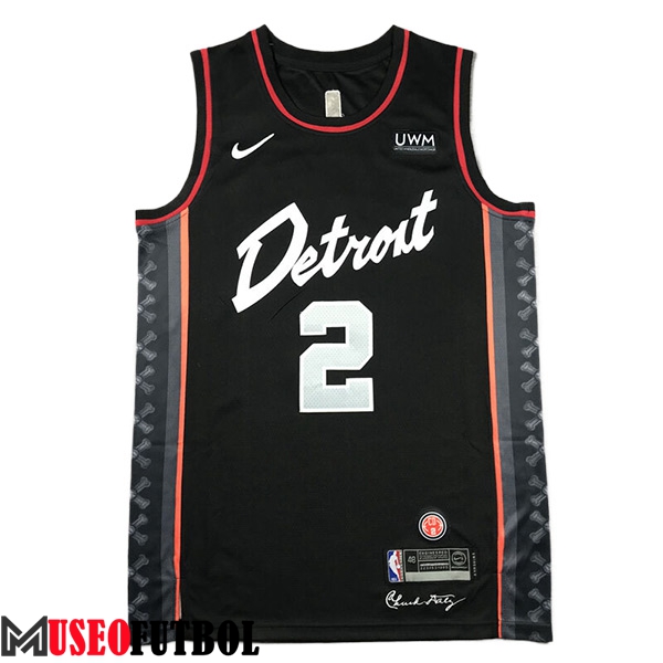 Camisetas Detroit Pistons (CUNNINGHAM #2) 2024/25 Negro/Blanco/Naranja