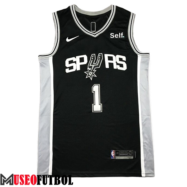 Camisetas San Antonio Spurs (WEMBANYAMA #1) 2024/25 Negro/Gris/Blanco