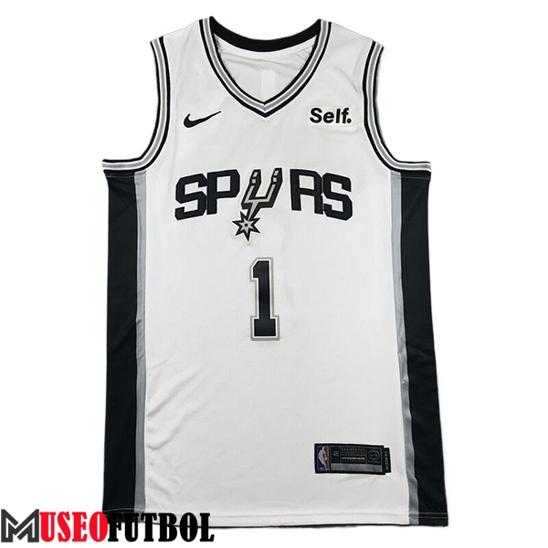 Camisetas San Antonio Spurs (WEMBANYAMA #1) 2024/25 Blanco/Negro