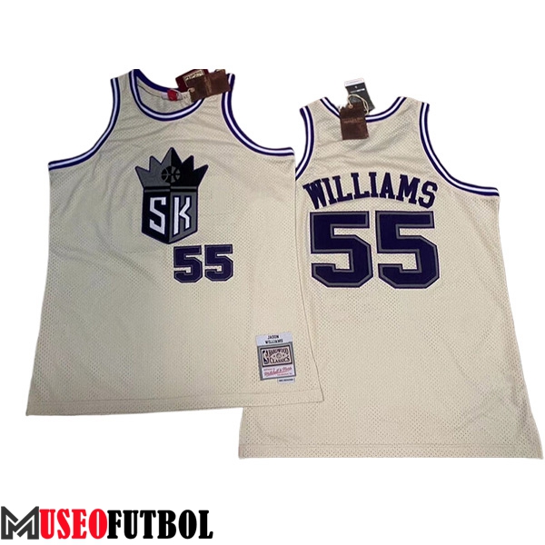 Camisetas Sacramento Kings (WILLIAMS #55) 2024/25 Blanco/Azul