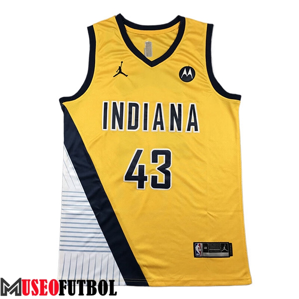 Camisetas Indiana Pacers (SIAKAM #43) 2024/25 Amarillo/Negro/Blanco