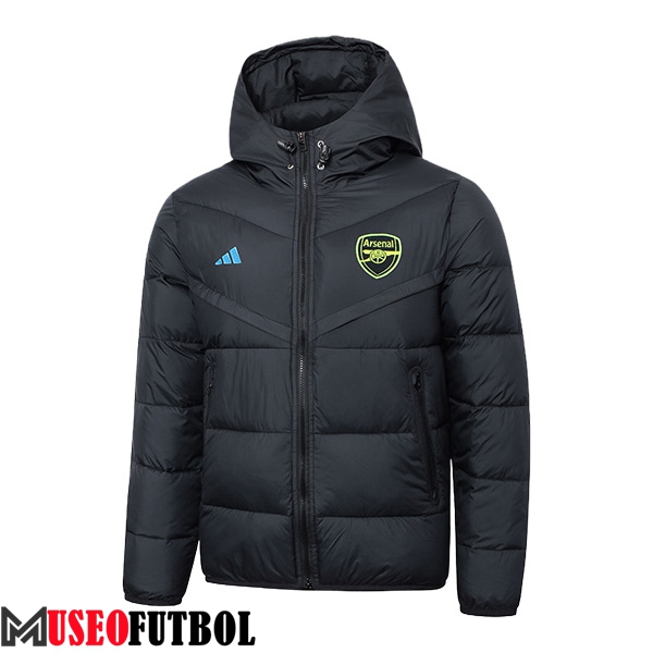 Nueva Plumas Con Capucha Arsenal Negro 2024/2025