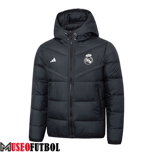 Nueva Plumas Con Capucha Real Madrid Negro 2024/2025