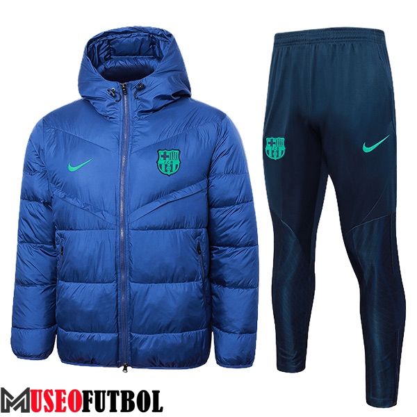 Chandal Plumas Con Capucha FC Barcelona Azul 2024/2025 -02