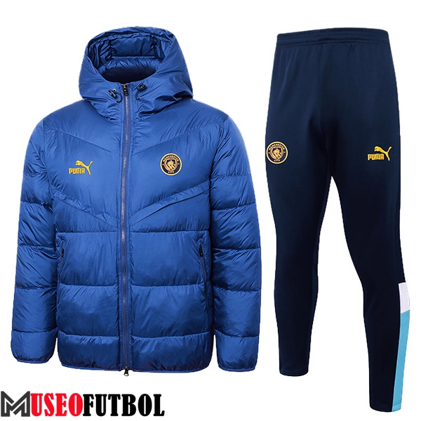 Chandal Plumas Con Capucha Manchester City Azul 2024/2025