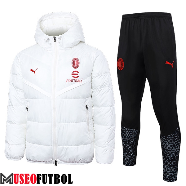 Chandal Plumas Con Capucha AC Milan Blanco 2024/2025