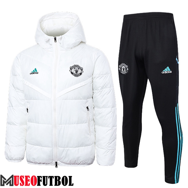 Chandal Plumas Con Capucha Manchester United Blanco 2024/2025