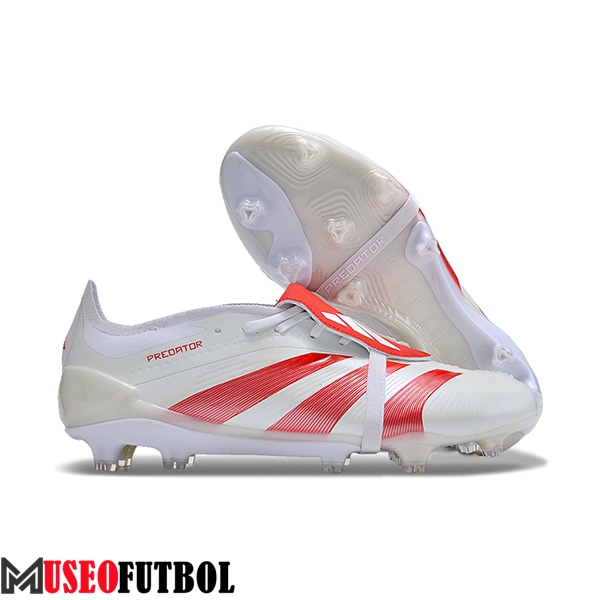 Adidas Botas De Fútbol Predator Elite Tongue FG Blanco/Rojo