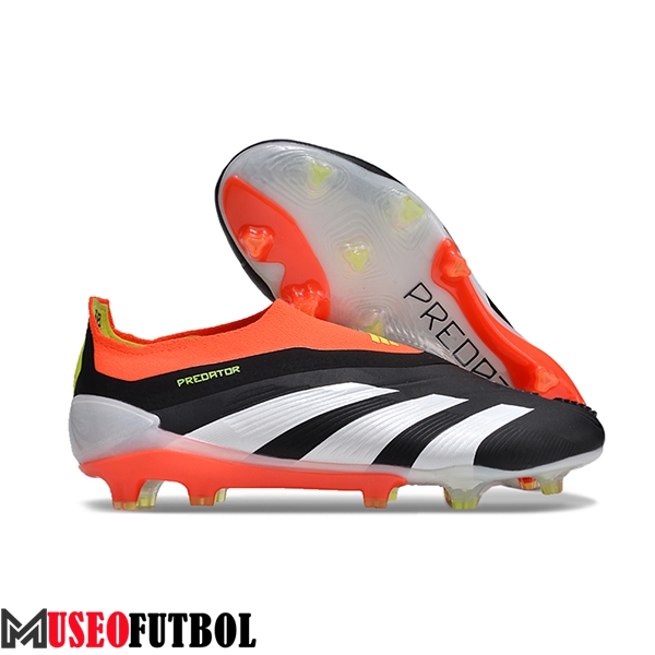 Adidas Botas De Fútbol PREDATOR ELITE LACELESS BOOTS FG Blanco/Negro/Naranja