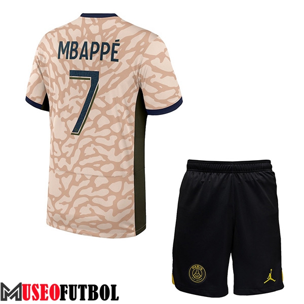 Camisetas De Futbol PSG (MBAPPÉ #7) Ninos 2023/2024 Fourth