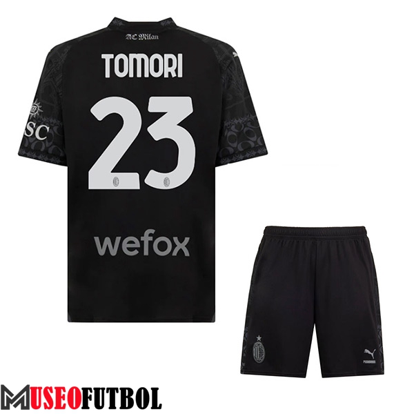 Camisetas De Futbol AC Milan (TOMORI #23) Ninos 2023/2024 Fourth Negro