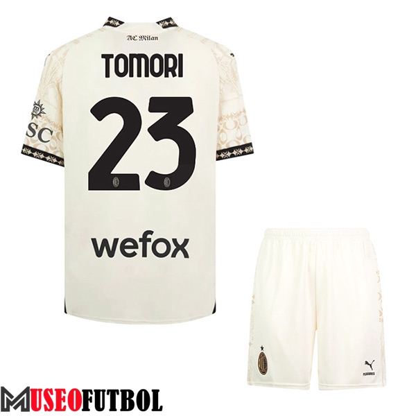 Camisetas De Futbol AC Milan (TOMORI #23) Ninos 2023/2024 Fourth Blanco