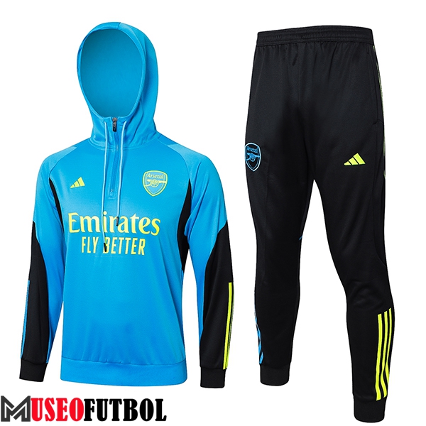 Chaqueta Con Capucha Chandal Arsenal Azul/Negro/Amarillo 2024/2025