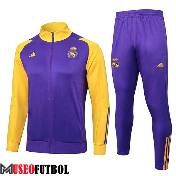 Chandal Equipos De Futbol - Chaqueta Real Madrid Violeta/Amarillo 2024/2025