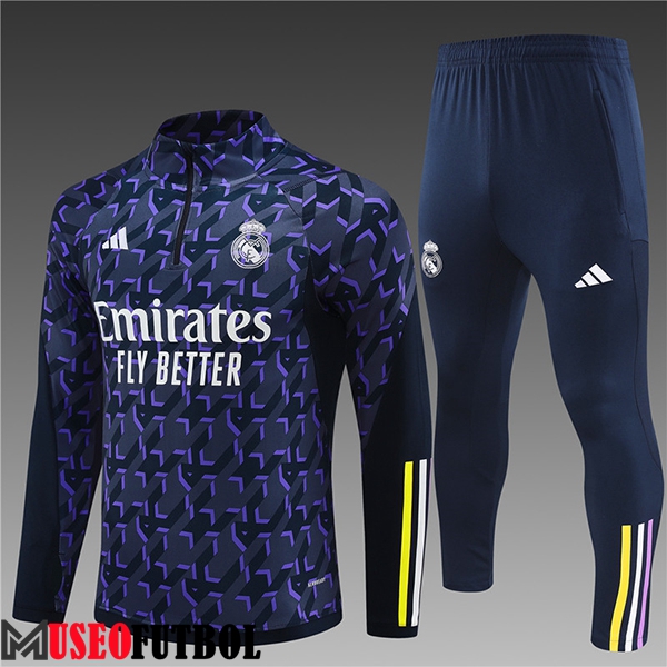 Chandal Equipos De Futbol Real Madrid Ninos Violeta/Negro 2024/2025