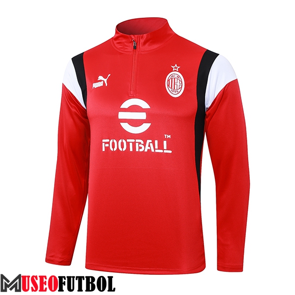 Sudadera De Entrenamiento AC Milan Rojo 2023/2024 -02