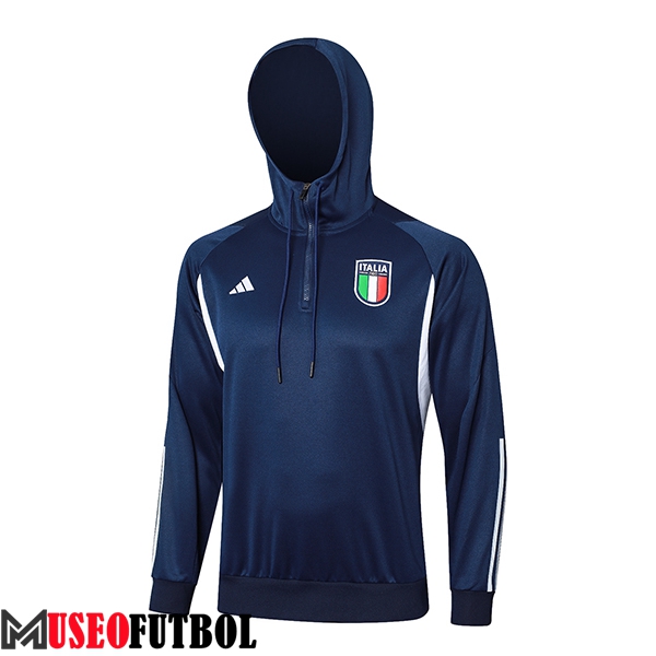 Sudadera De Entrenamiento Capucha Italia Azul Oscuro 2024/2025