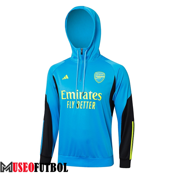 Sudadera De Entrenamiento Capucha Arsenal Azul/Negro/Amarillo 2024/2025