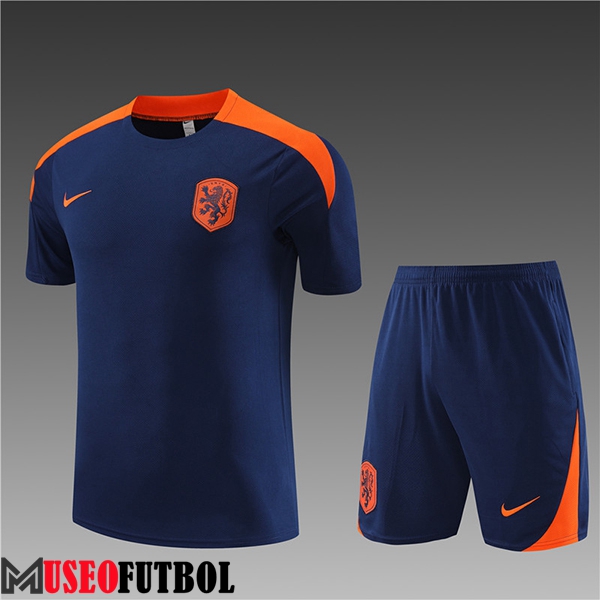 Camiseta Entrenamiento + Cortos Países Bajos Ninos Azul marino 2023/2024