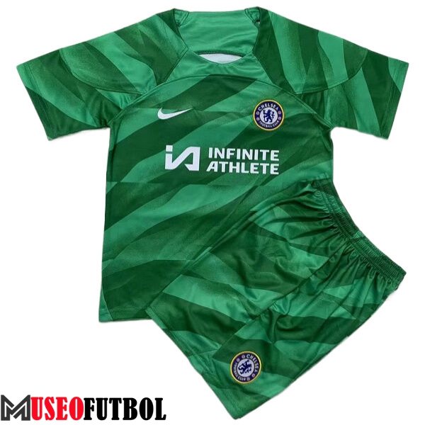 Camisetas De Futbol FC Chelsea Ninos Portero Verde 2023/2024