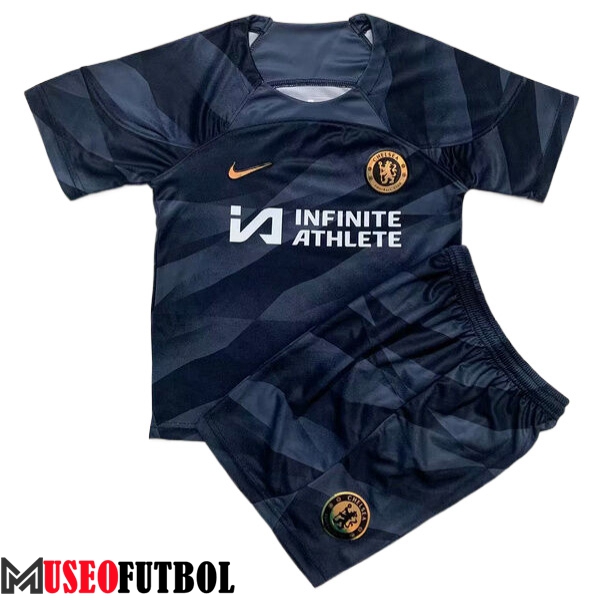 Camisetas De Futbol FC Chelsea Ninos Portero Negro 2023/2024