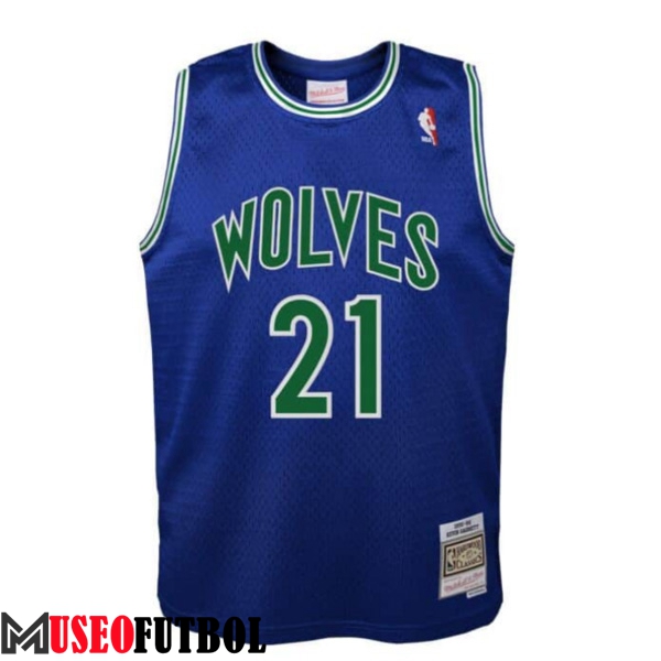 Camisetas De Futbol Minnesota Timberwolves (GARNETT #21) 2024/25 Azul/Verde