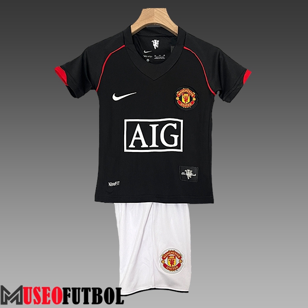 Camiseta Entrenamiento + Cortos Manchester United Ninos Negro/Rojo/Blanco 2024/2025