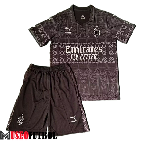 Camisetas De Futbol AC Milan Ninos Fourth Negro 2023/2024