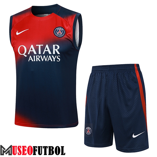 Camiseta Entrenamiento sin mangas + Cortos PSG Rojo/Azul 2024/2025