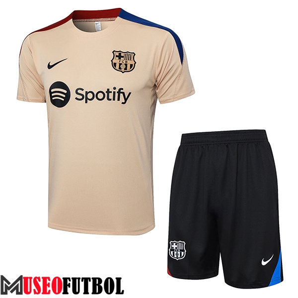 Camiseta Entrenamiento + Cortos FC Barcelona Amarillo/Negro 2024/2025