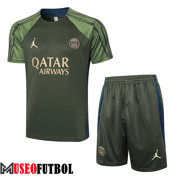 Camiseta Entrenamiento + Cortos Jordan PSG Verde 2024/2025