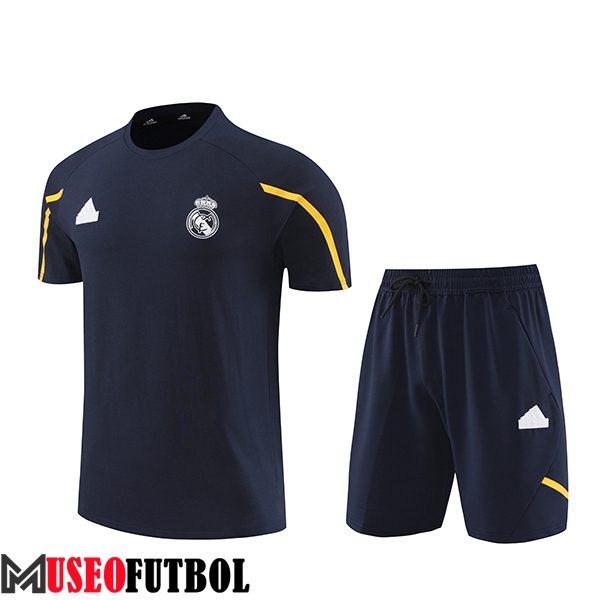 Camiseta Entrenamiento + Cortos Real Madrid Negro/Amarillo 2024/2025