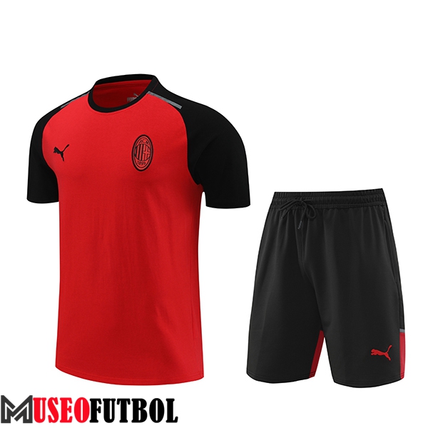 Camiseta Entrenamiento + Cortos AC Milan Rojo/Negro 2024/2025