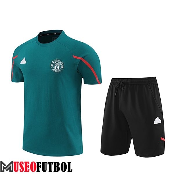 Camiseta Entrenamiento + Cortos Manchester United Verde/Negro 2024/2025