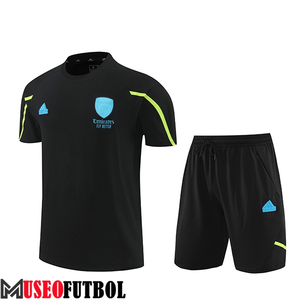 Camiseta Entrenamiento + Cortos Arsenal Negro/Azul/Verde 2024/2025