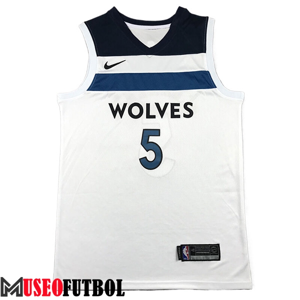 Camisetas NBA Minnesota Timberwolves (EDWARDS #5) 2024/25 Blanco/Negro/Azul