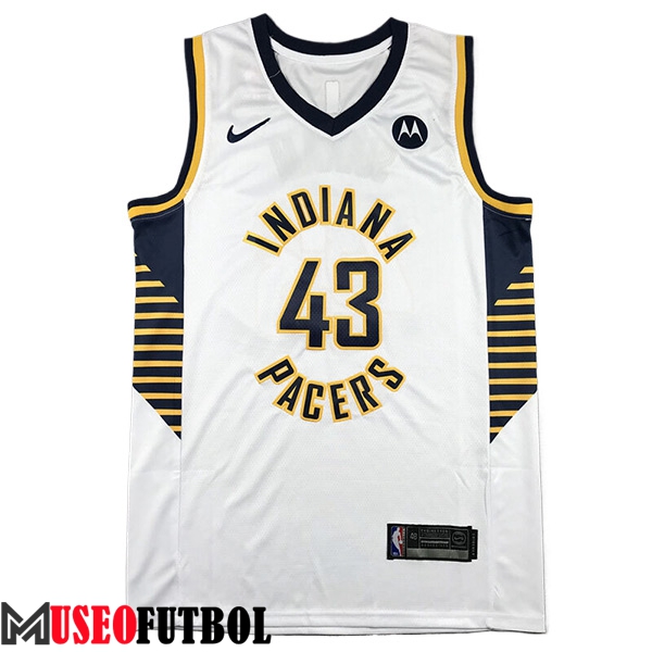 Camisetas NBA Indiana Pacers (SIAKAM #43) 2024/25 Blanco/Negro/Amarillo