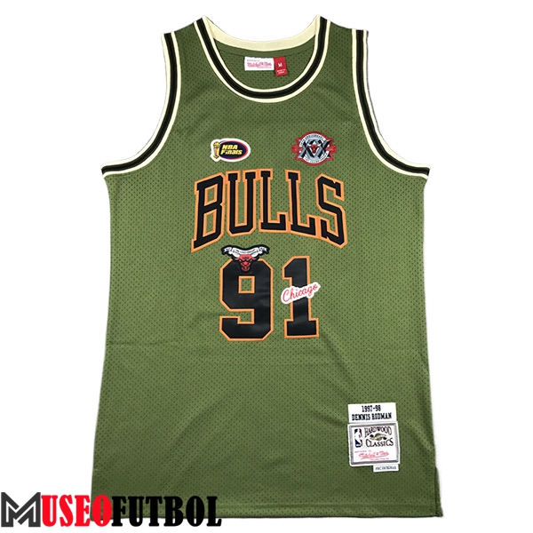 Camisetas NBA Chicago Bulls (RODMAN #91) 2024/25 Verde/Negro