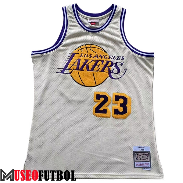 Camisetas NBA Los Angeles Lakers (JAMES #23) 2024/25 Beige/Violeta/Amarillo