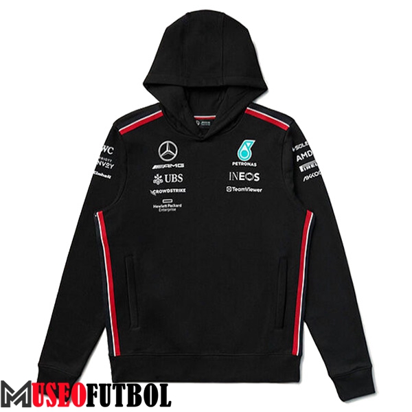 Sudadera Capucha F1 Mercedes Benz Team Negro/Rojo 2024