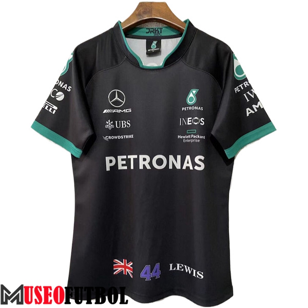 Camiseta de manga corta F1 Mercedes Benz Team #44 Negro/Verde 2024