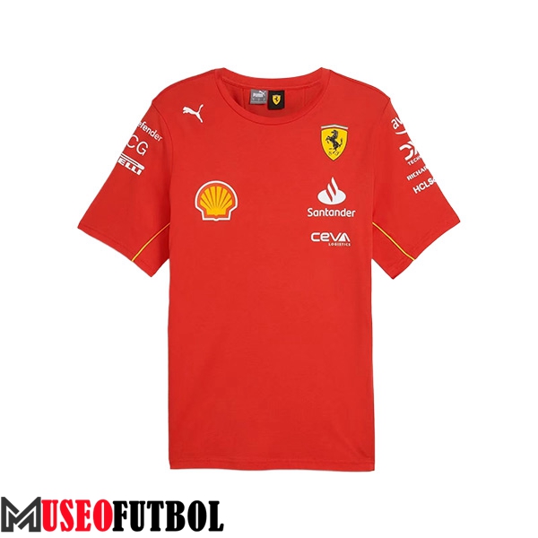 Camiseta de manga corta F1 Scuderia Ferrari Team Rojo/Negro/Amarillo 2024