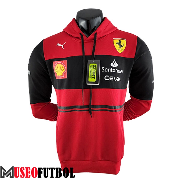 Sudadera Capucha F1 Scuderia Ferrari Team Negro/Rojo 2024